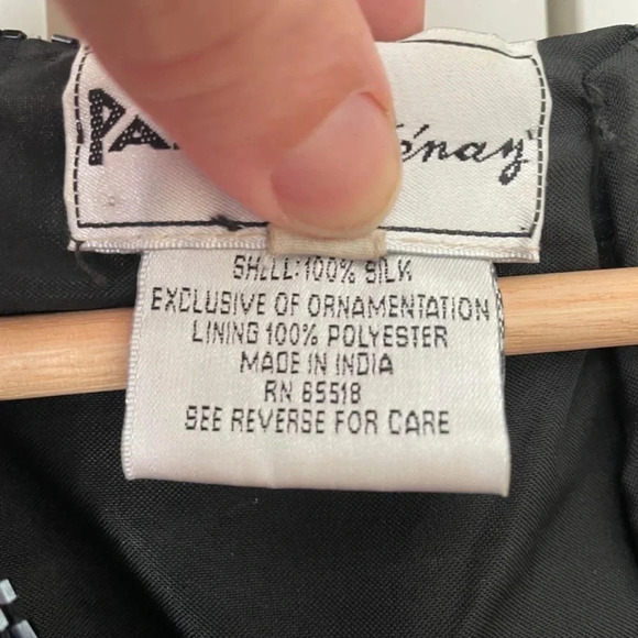 80’s Vintage Black Beaded Silk Top With Shear Sleeves S 2X (Large) New Year’s! - Picture 4 of 15